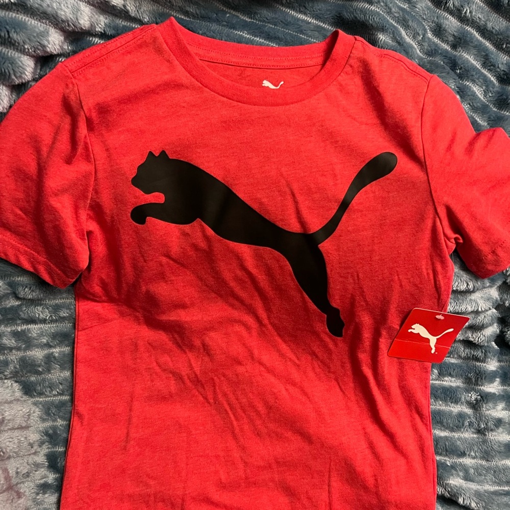 Puma Red and Black Short Sleeve Tee